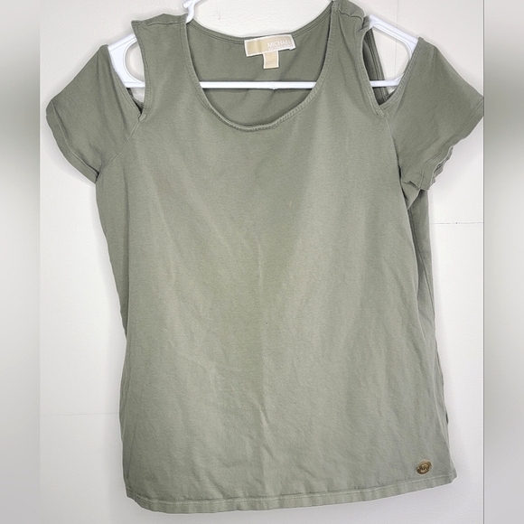Women's Michael Kors Cold Shoulder Short Sleeve Top, Size Large - Picture 1 of 4